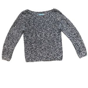 Alice + Olivia Black and White Crew Neck Sweater